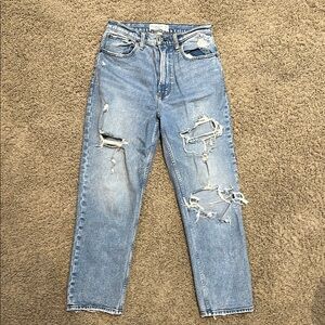 Abercrombie & Fitch sz 28 Ankle Straight Ultra High Rise Distressed Jeans